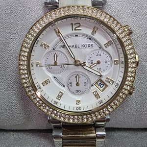 Michael Kors Gold and Silver Crystal Watch